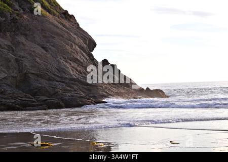 waves breaking on the coastline Stock Photo