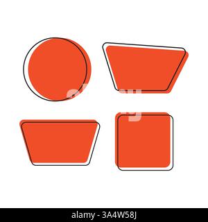Set element shape geometry with outline unique design Stock Vector