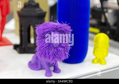 Samples made using 3D printing technology with high detail. Technology and industry Stock Photo