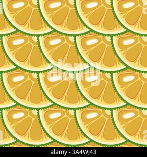 Jackfruit slices seamless botanical pattern vector illustration Stock Vector