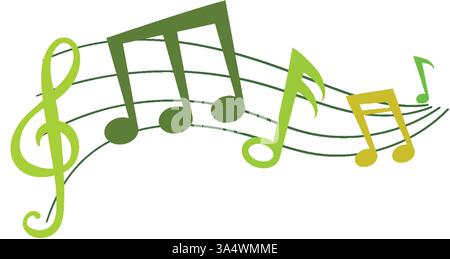 Vibrant notes and staff symbolizing music and harmony Stock Vector