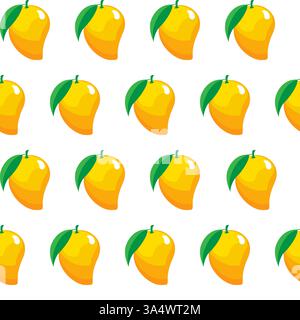 mango fruit contour abstract seamless pattern on white background for wallpaper, pattern, web, blog, surface, textures, graphic & printing Stock Vector