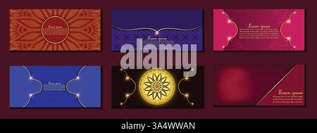 Templates of luxurious visiting card's with mandala vector, easily editable, vector art illustration Stock Vector