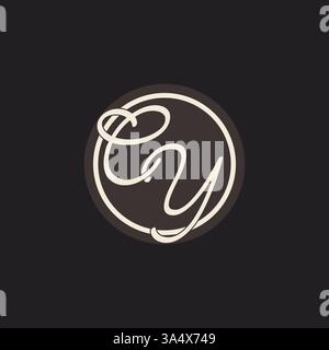Initial letter CY monogram logo with simple and creative cirle line design ideas vector graphic Stock Vector