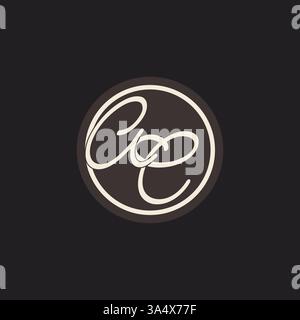 Initial letter AC monogram logo with simple and creative cirle line design ideas vector graphic Stock Vector