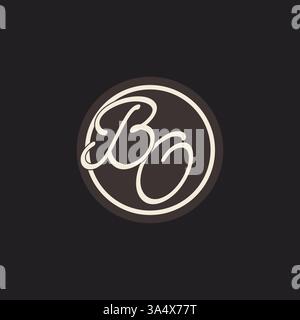 Initial letter BO monogram logo with simple and creative cirle line design ideas vector graphic Stock Vector