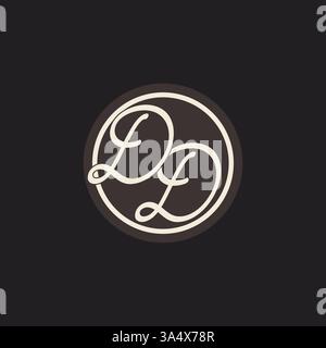 Initial letter DD monogram logo with simple and creative cirle line design ideas vector graphic Stock Vector