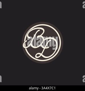 Initial letter BD monogram logo with simple and creative cirle line design ideas vector graphic Stock Vector