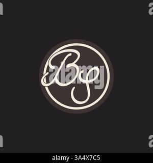 Initial letter BS monogram logo with simple and creative cirle line design ideas vector graphic Stock Vector