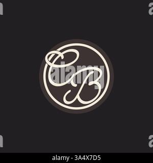 Initial letter CB monogram logo with simple and creative cirle line design ideas vector graphic Stock Vector
