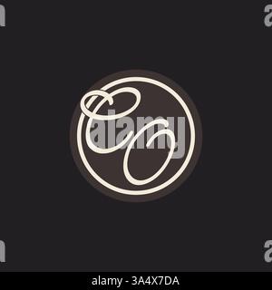 Initial letter CO monogram logo with simple and creative cirle line design ideas vector graphic Stock Vector