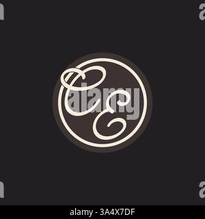 Initial letter CE monogram logo with simple and creative cirle line design ideas vector graphic Stock Vector
