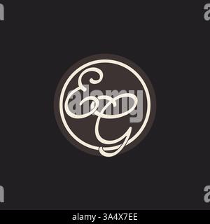 Initial letter EG monogram logo with simple and creative cirle line design ideas vector graphic Stock Vector
