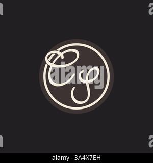 Initial letter CS monogram logo with simple and creative cirle line design ideas vector graphic Stock Vector