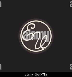 Initial letter EV monogram logo with simple and creative cirle line design ideas vector graphic Stock Vector