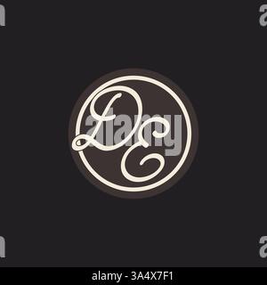 Initial letter DE monogram logo with simple and creative cirle line design ideas vector graphic Stock Vector