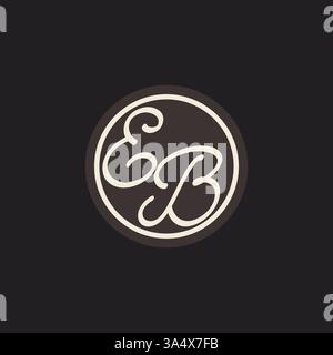 Initial letter EB monogram logo with simple and creative cirle line design ideas vector graphic Stock Vector