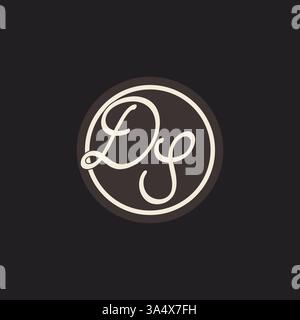 Initial letter DS monogram logo with simple and creative cirle line design ideas vector graphic Stock Vector