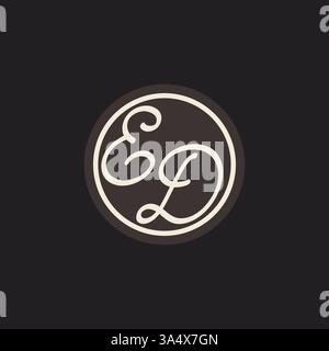 Initial letter ED monogram logo with simple and creative cirle line design ideas vector graphic Stock Vector