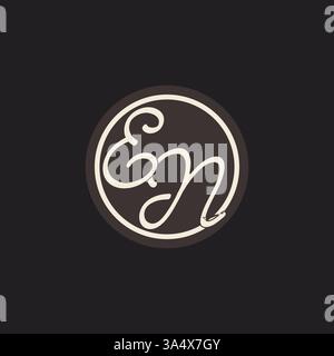 Initial letter EN monogram logo with simple and creative cirle line ...