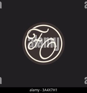 Initial letter FO monogram logo with simple and creative cirle line design ideas vector graphic Stock Vector
