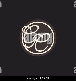 Initial letter GC monogram logo with simple and creative cirle line design ideas vector graphic Stock Vector