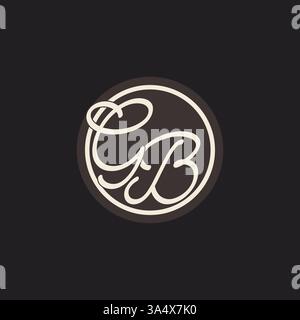 Initial letter GB monogram logo with simple and creative cirle line design ideas vector graphic Stock Vector