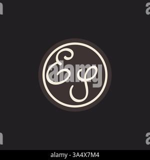 Initial letter ES monogram logo with simple and creative cirle line design ideas vector graphic Stock Vector