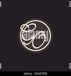 Initial letter GO monogram logo with simple and creative cirle line design ideas vector graphic Stock Vector