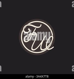 Initial letter FW monogram logo with simple and creative cirle line design ideas vector graphic Stock Vector