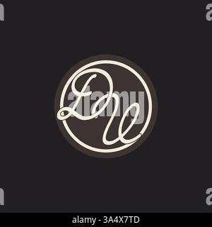Initial letter DV monogram logo with simple and creative cirle line design ideas vector graphic Stock Vector