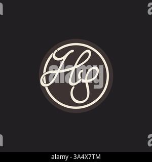 Initial letter HS monogram logo with simple and creative cirle line design ideas vector graphic Stock Vector