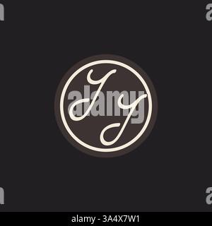 Initial letter II monogram logo with simple and creative cirle line design ideas vector graphic Stock Vector