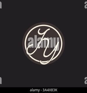 Initial letter JY monogram logo with simple and creative cirle line design ideas vector graphic Stock Vector