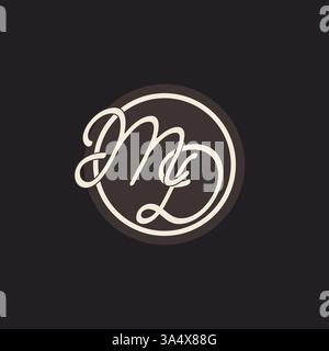Initial letter MD monogram logo with simple and creative cirle line design ideas vector graphic Stock Vector