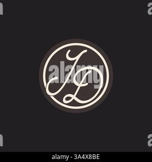 Initial letter JD monogram logo with simple and creative cirle line design ideas vector graphic Stock Vector