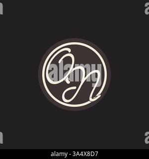 Initial letter ON monogram logo with simple and creative cirle line design ideas vector graphic Stock Vector