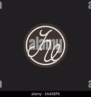 Initial letter JV monogram logo with simple and creative cirle line design ideas vector graphic Stock Vector