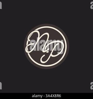 Initial letter NP monogram logo with simple and creative cirle line design ideas vector graphic Stock Vector