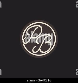 Initial letter PB monogram logo with simple and creative cirle line design ideas vector graphic Stock Vector