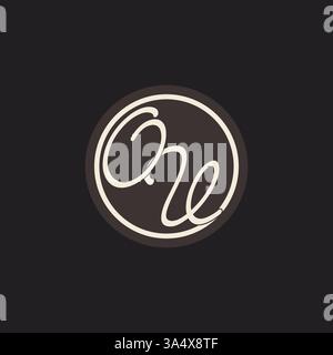 Initial letter OV monogram logo with simple and creative cirle line design ideas vector graphic Stock Vector