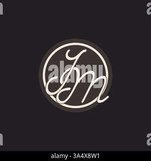 Initial letter JM monogram logo with simple and creative cirle line design ideas vector graphic Stock Vector