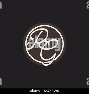 Initial letter PG monogram logo with simple and creative cirle line design ideas vector graphic Stock Vector