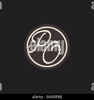 Initial letter PO monogram logo with simple and creative cirle line design ideas vector graphic Stock Vector