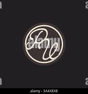 Initial letter PV monogram logo with simple and creative cirle line design ideas vector graphic Stock Vector