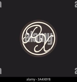 Initial letter PX monogram logo with simple and creative cirle line design ideas vector graphic Stock Vector