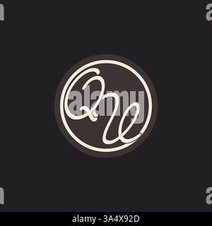 Initial letter QV monogram logo with simple and creative cirle line design ideas vector graphic Stock Vector