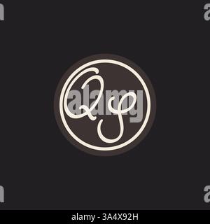 Initial letter QS monogram logo with simple and creative cirle line design ideas vector graphic Stock Vector