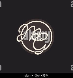 Initial letter MG monogram logo with simple and creative cirle line design ideas vector graphic Stock Vector