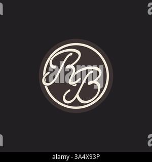 Initial letter RB monogram logo with simple and creative cirle line design ideas vector graphic Stock Vector
